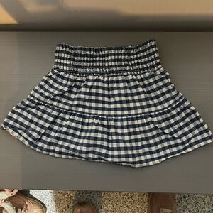 Cat & Jack Navy and White Checkered Mini Skirt